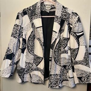 Chico's Abstract Black and White Blazer